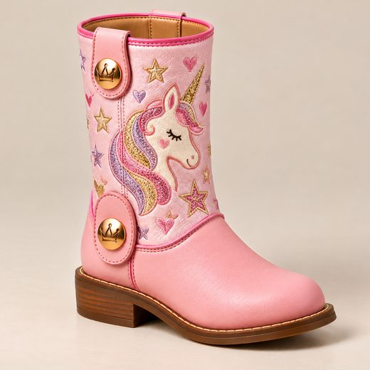 Bota Kibibi con caña unicornio glitter